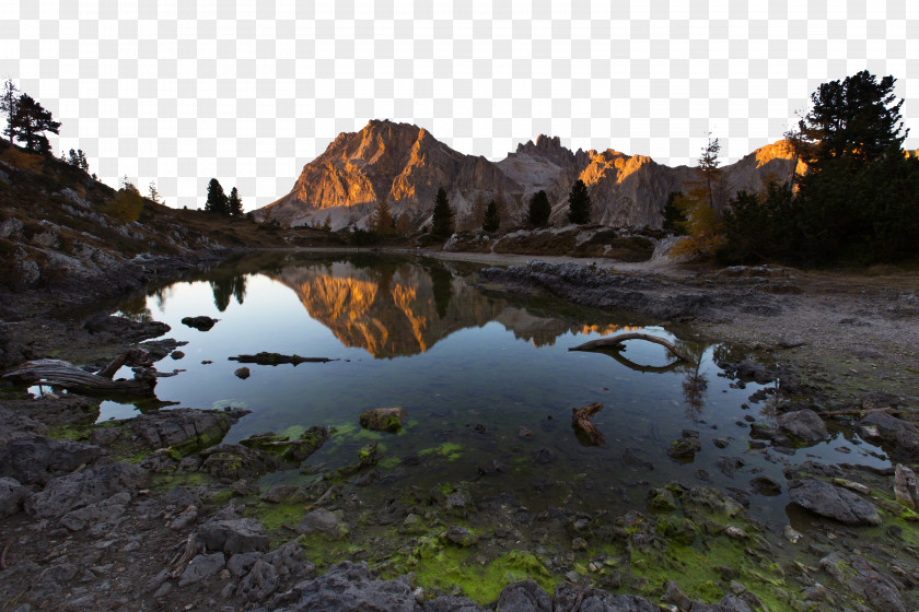 Sunset Quiet Mountains And Water Pond Reflection Stock.xchng Landscape Puddle PNG