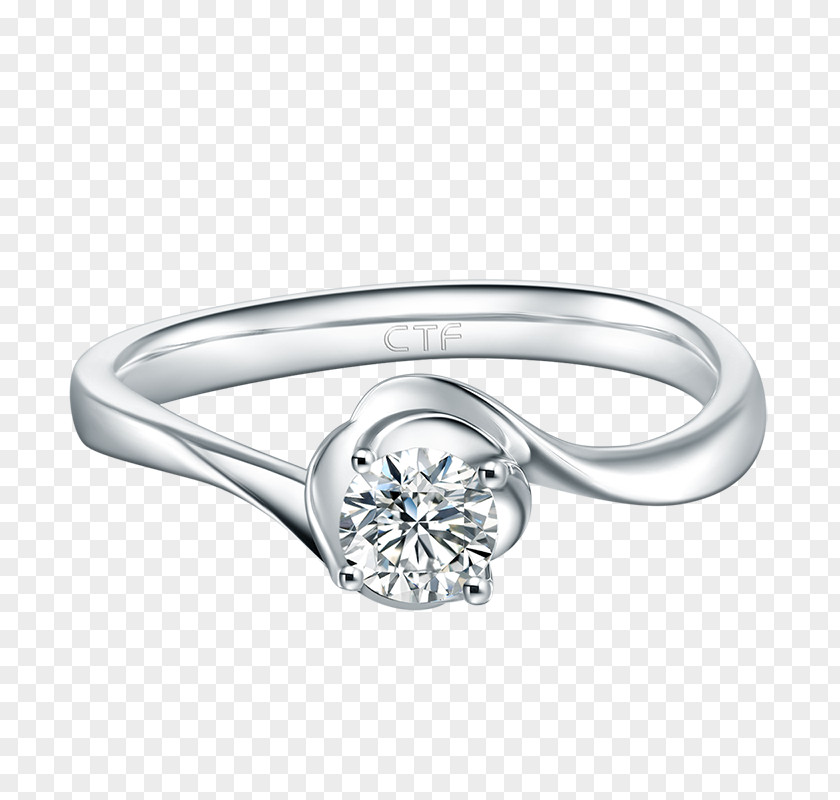 Chow Tai Fook Gold Ring Wedding Jewellery Silver Solitaire PNG