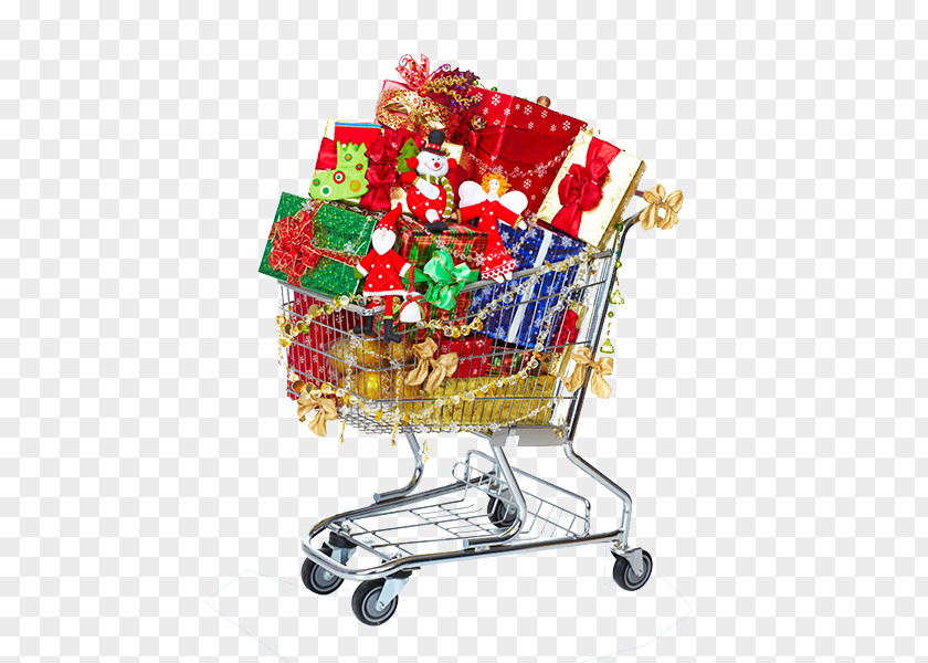 Christmas Shopping Cart Gift PNG