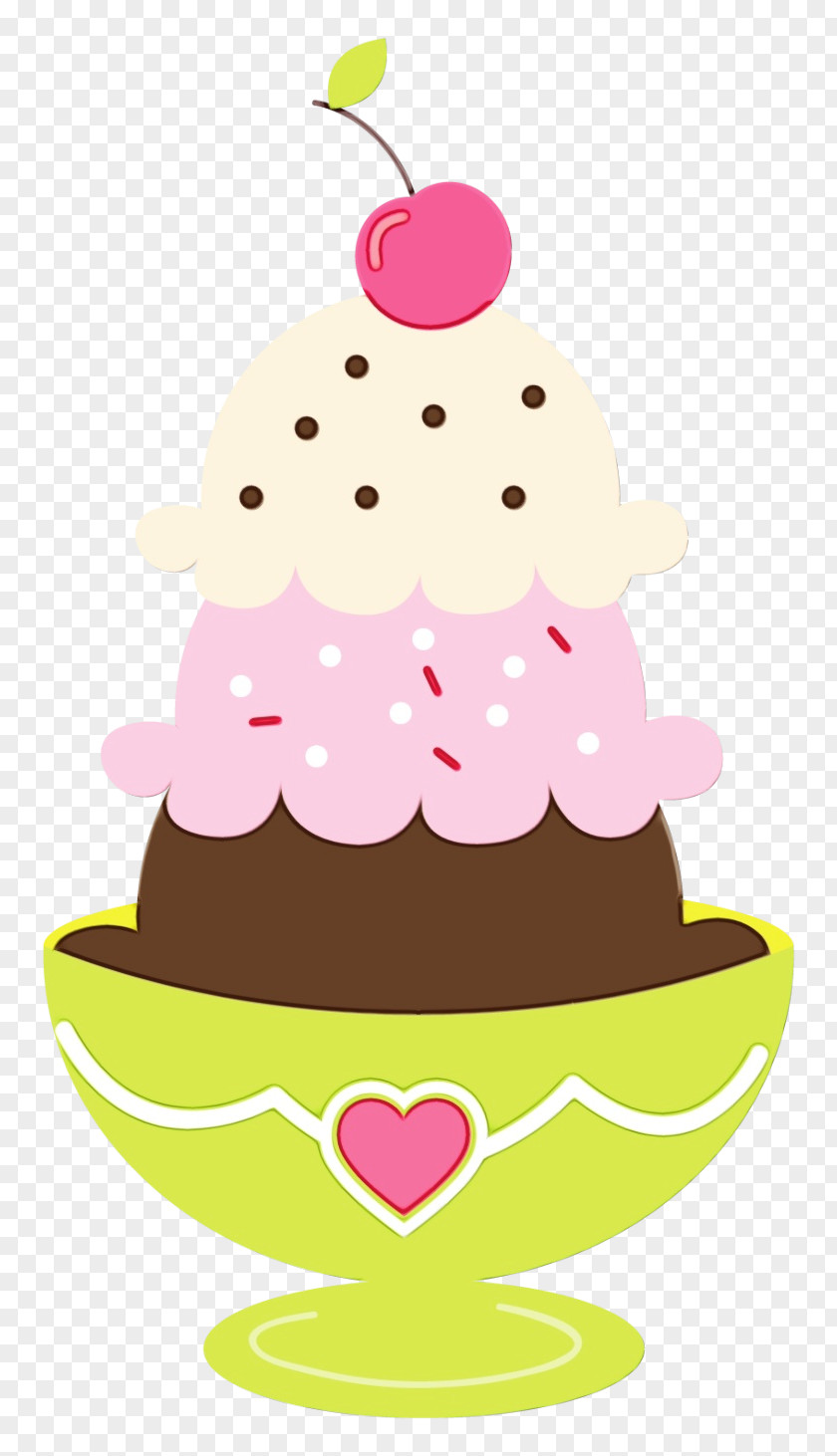 Cake Pink Ice Cream Cones PNG