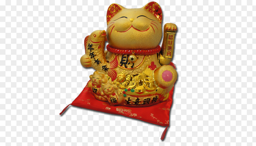 Cat Maneki-neko Luck Paw Figurine PNG