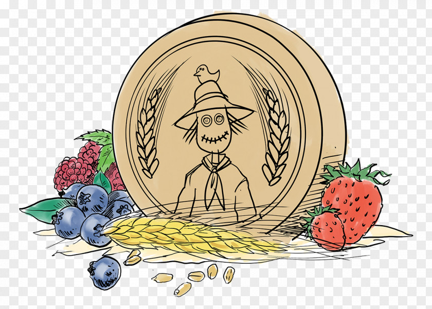 Cartoon Plate Strawberry Wheat Designer Illustration PNG