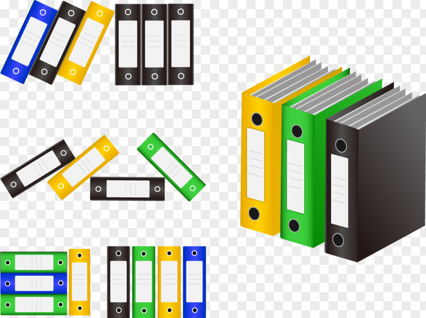 Office Folder Paper Clip Ring Binder Stationery Art PNG