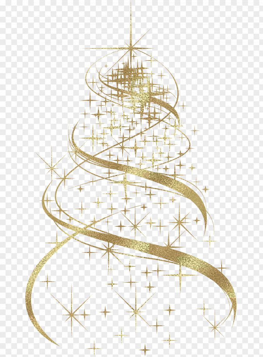 Transparent Golden Christmas Tree Decoration Clipart PNG