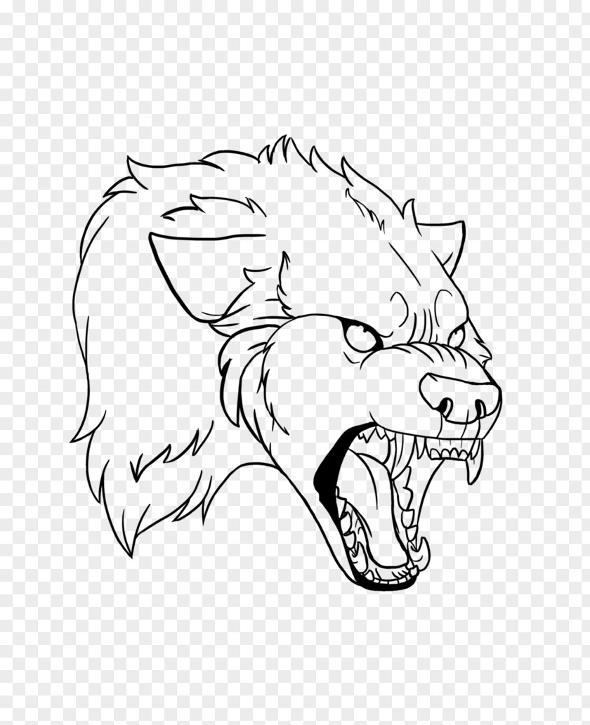 Werewolf Gray Wolf Line Art Drawing PNG