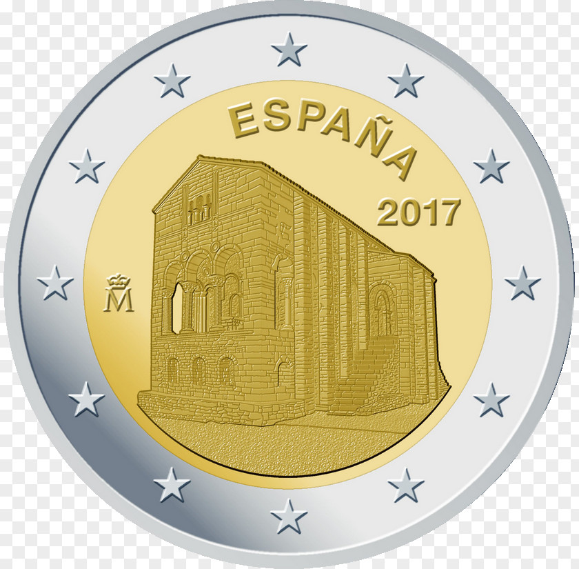 Euro Spain 2 Coin Coins Commemorative PNG