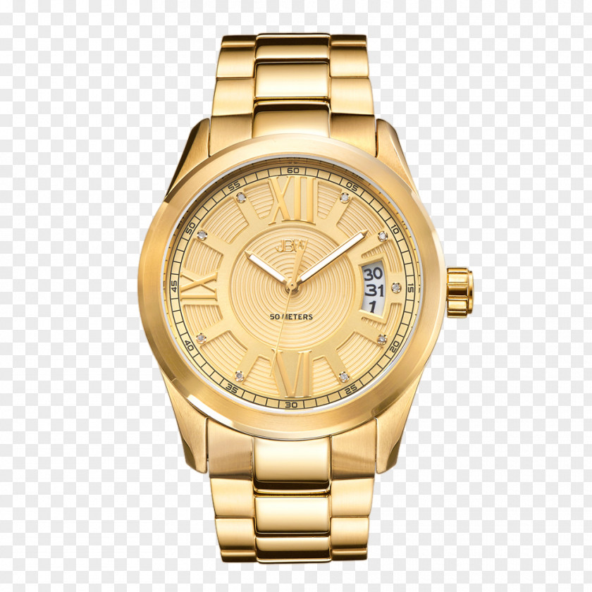 Gold Colored Watch Strap Diamond PNG