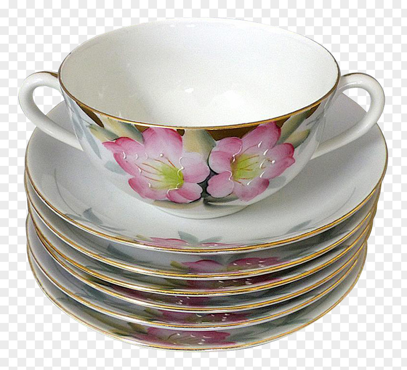 Bouillon Coffee Cup Saucer Porcelain Tableware PNG