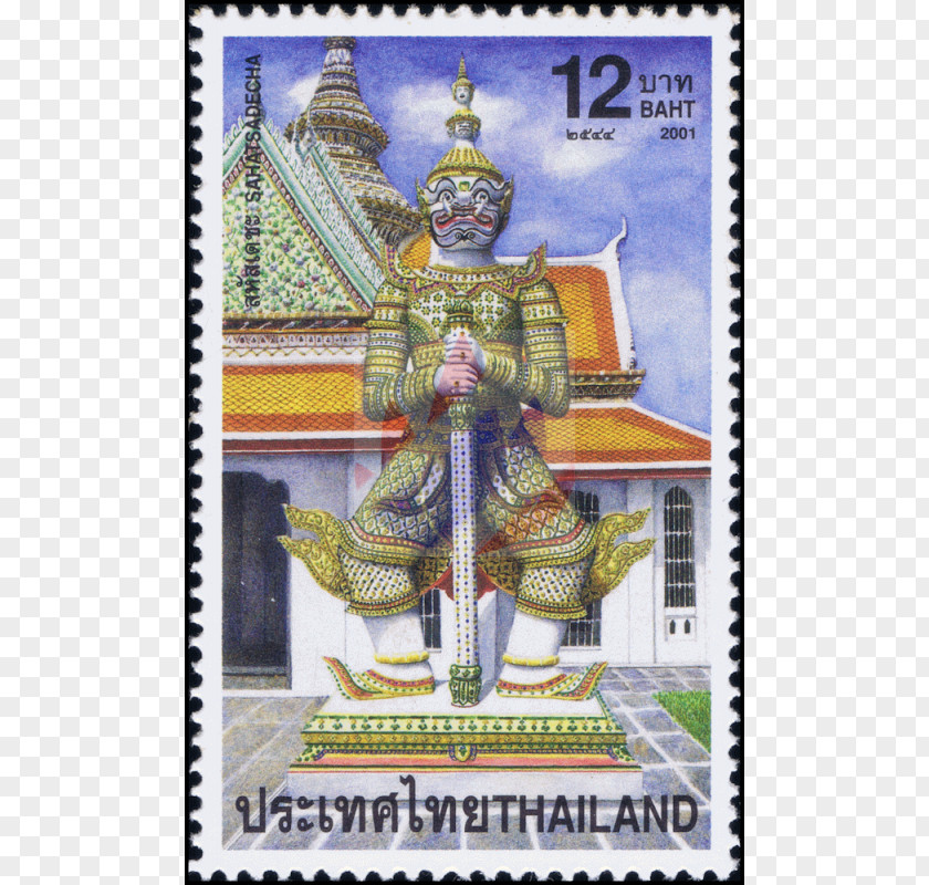 Thailand Temple Postage Stamps Poster Mail PNG
