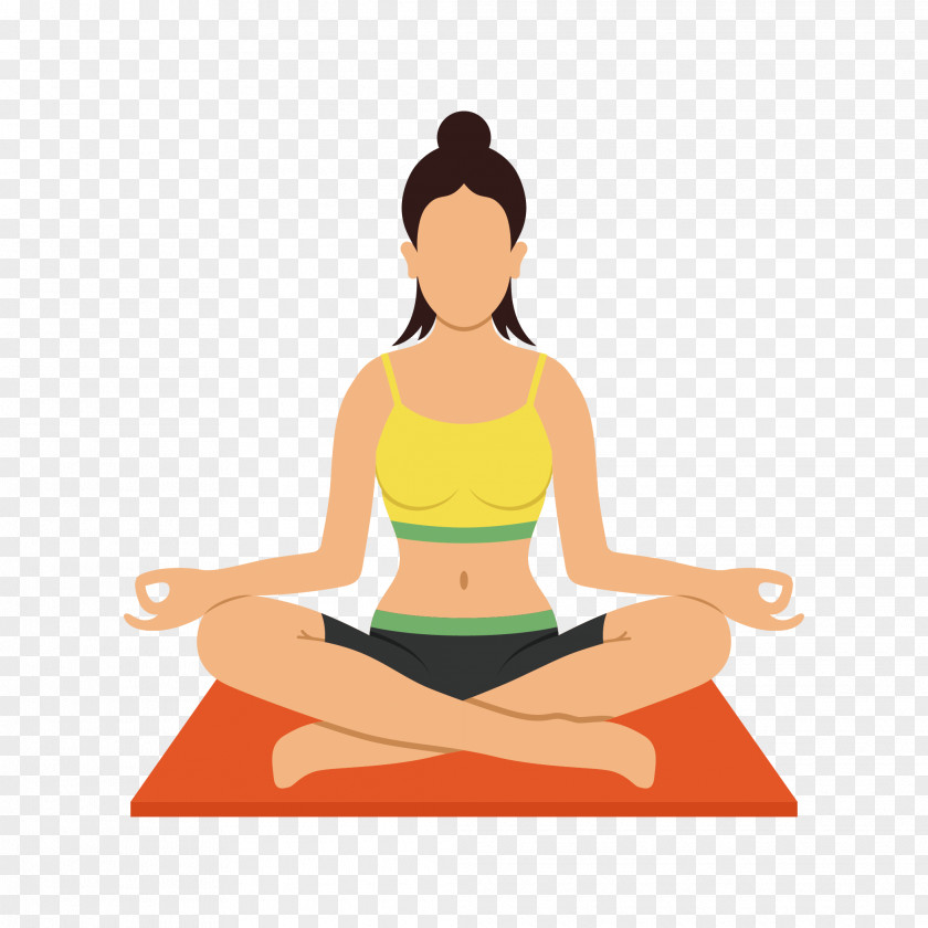 Cartoongirl Background Vector Graphics Meditation Clip Art Yoga Asana PNG