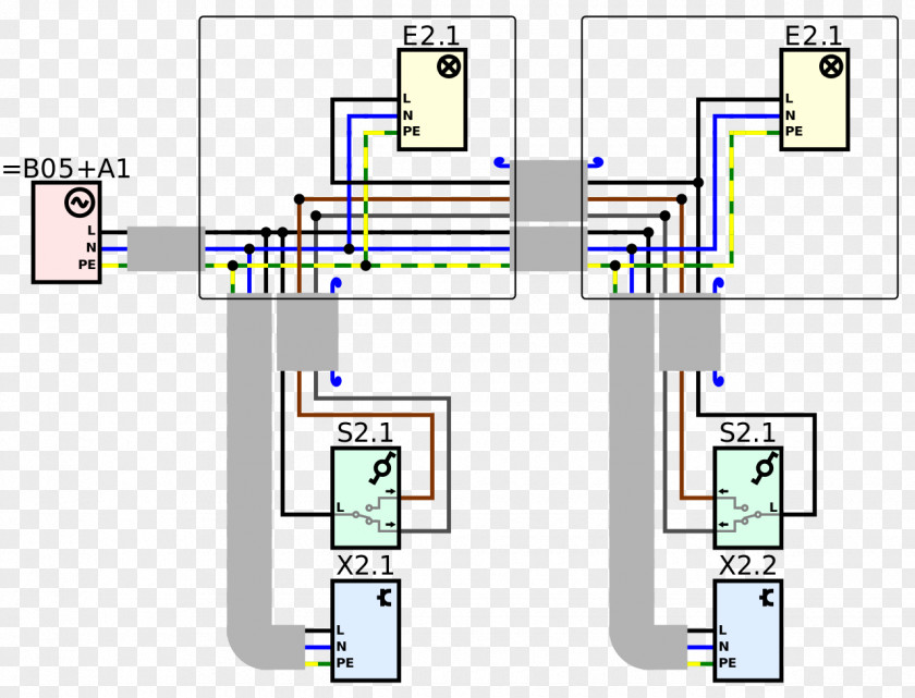 Wiring Circuit Diagram Electrical Cable Wires & Junction Box Plan PNG