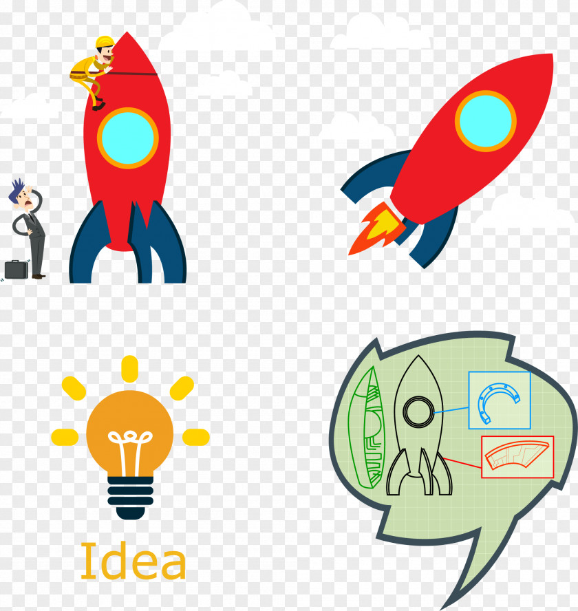 Creative Rocket Flight Graphic Design Clip Art PNG