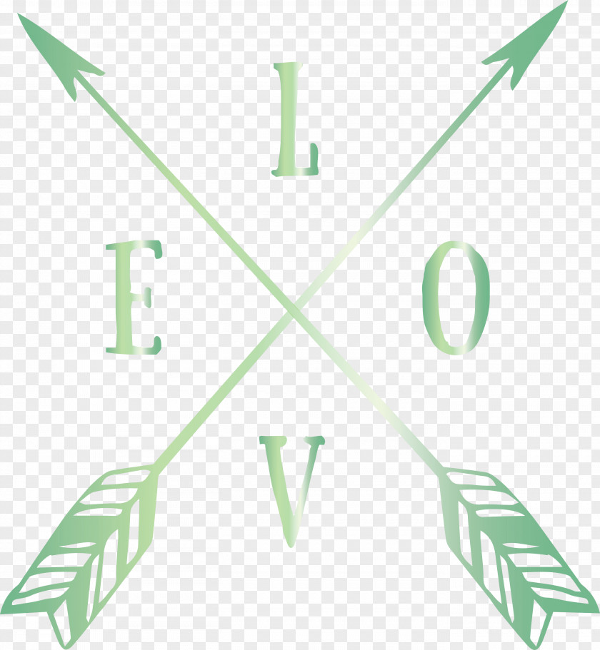 Love Cross Arrow With Cute Word PNG