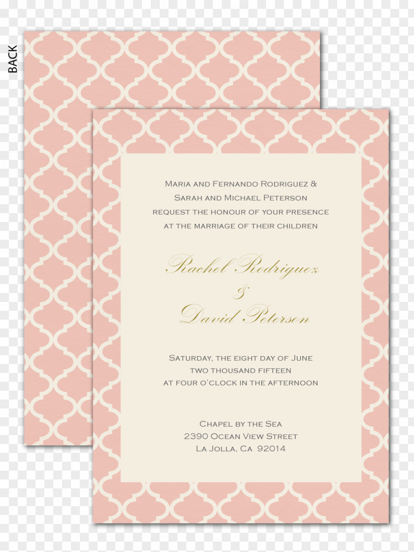 Wedding Invitation Pink M Petal Font PNG