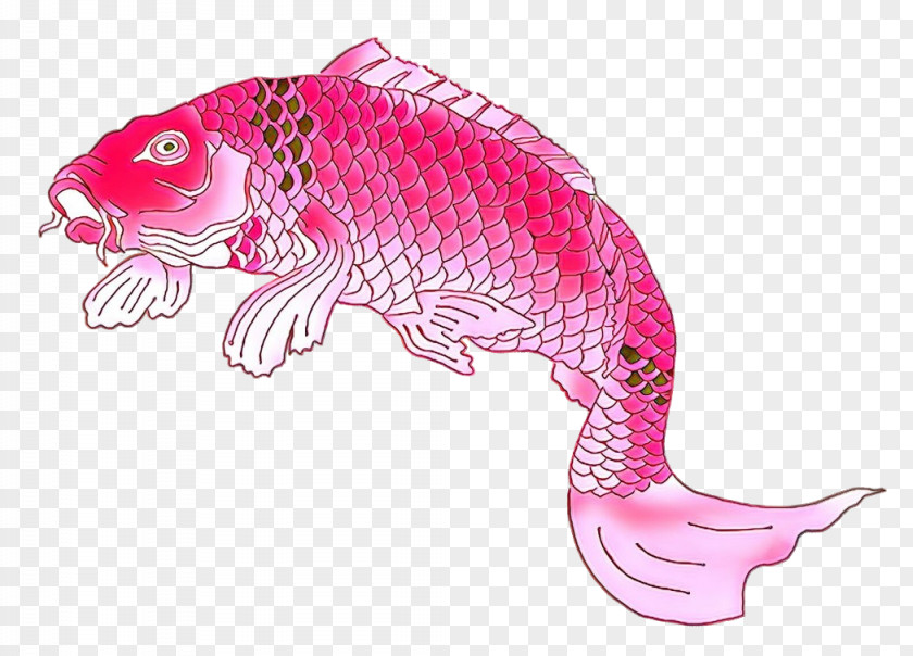 Tail Magenta Pink Fish Carp Animal Figure PNG