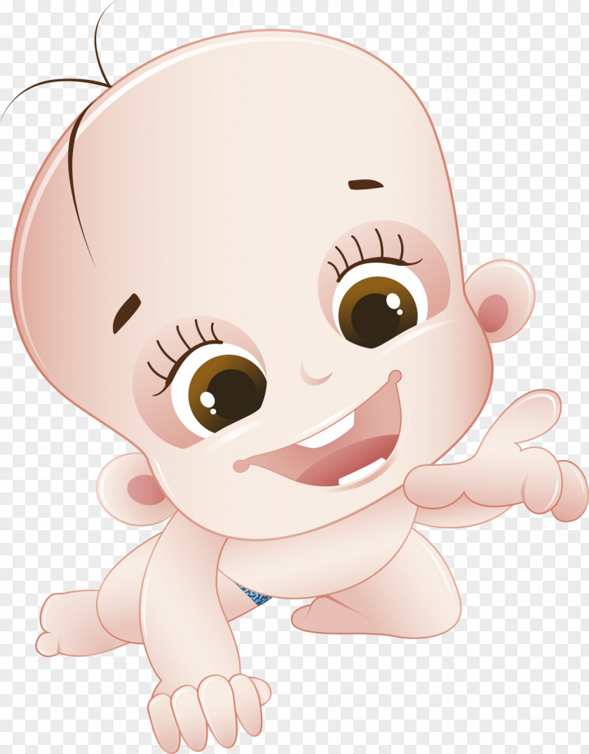 Baby Crawling Cute Vector Graphics Diaper Infant Clip Art Child PNG