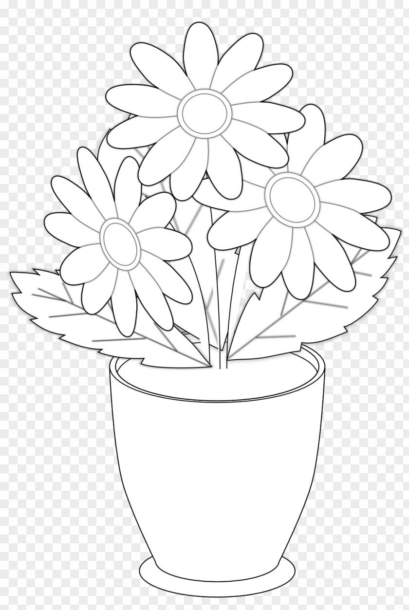 Flower Vases With Flowers Clipart Drawing Vase Black And White Clip Art PNG