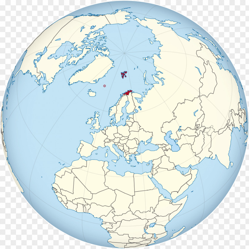 Globe Svalbard Treaty Locator Map PNG