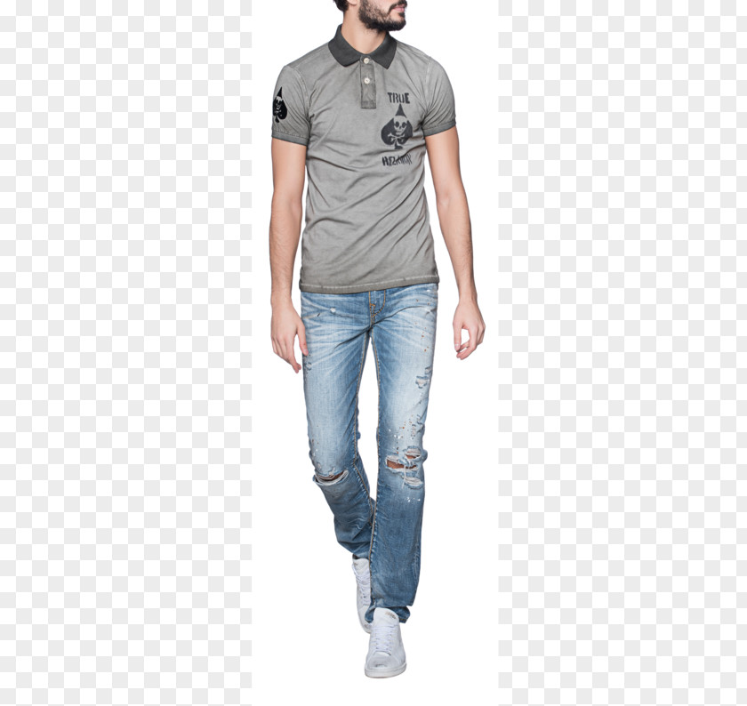 Jeans Printed T-shirt Sleeve Collar PNG