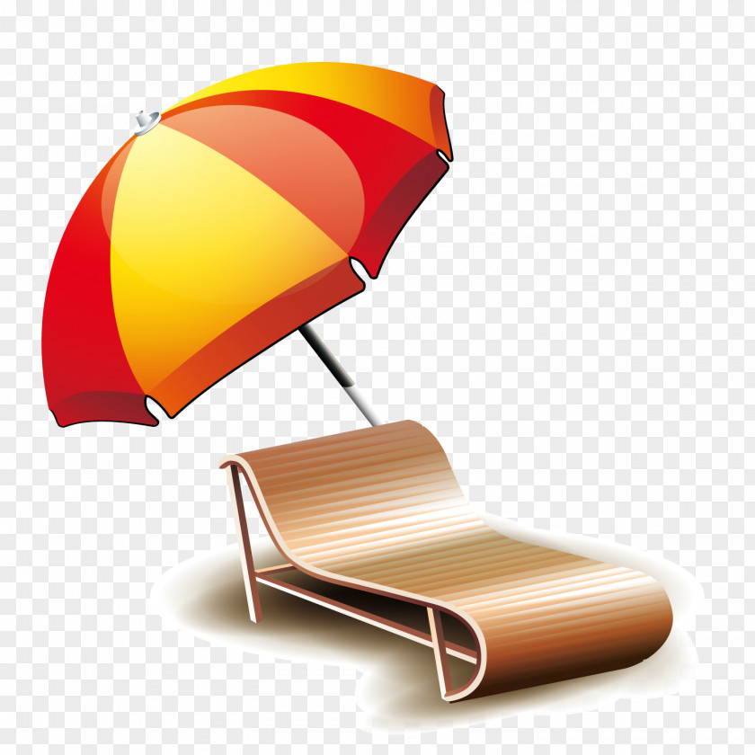 Vector Seaside Vacation Chair Umbrella Em PNG