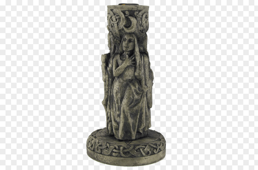 Triple Goddess Statue Candlestick Wicca PNG