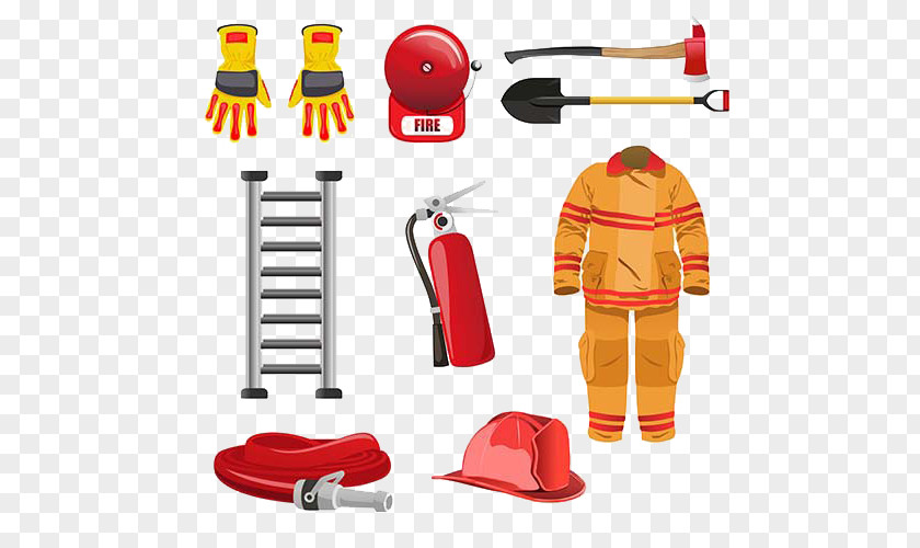 Firefighters Clothes And Tools Helmet Fire Department Firefighting Clip Art PNG