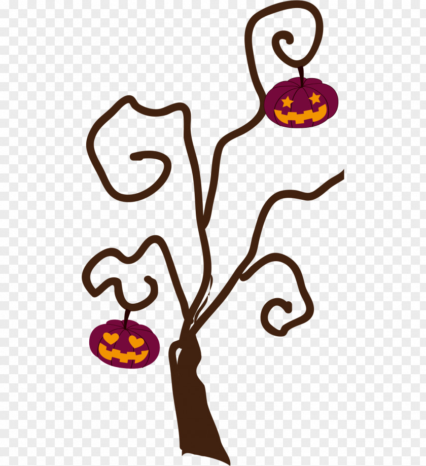 Halloween Fall Tree Clip Art Image Design PNG