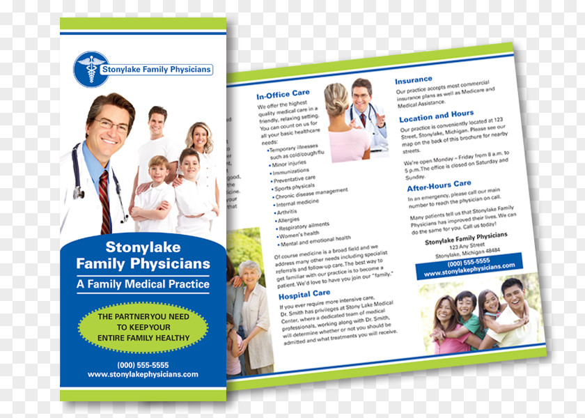 Trifold Flyer Medicine Marketing Brochure Physician Medical Practice PNG