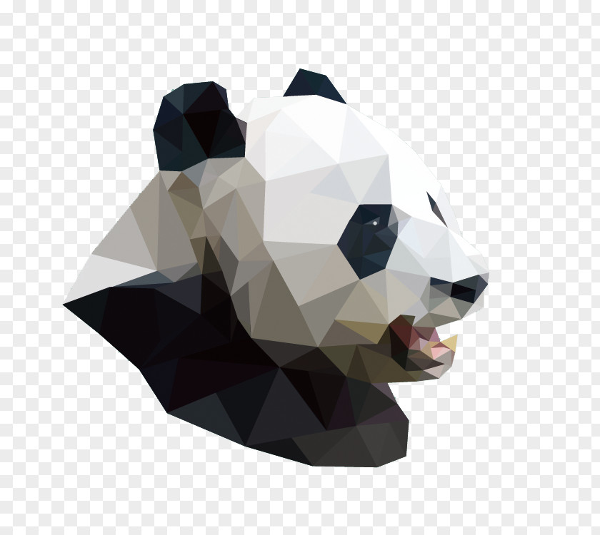 3D Stereo Panda Giant Deer Polygon Geometry PNG