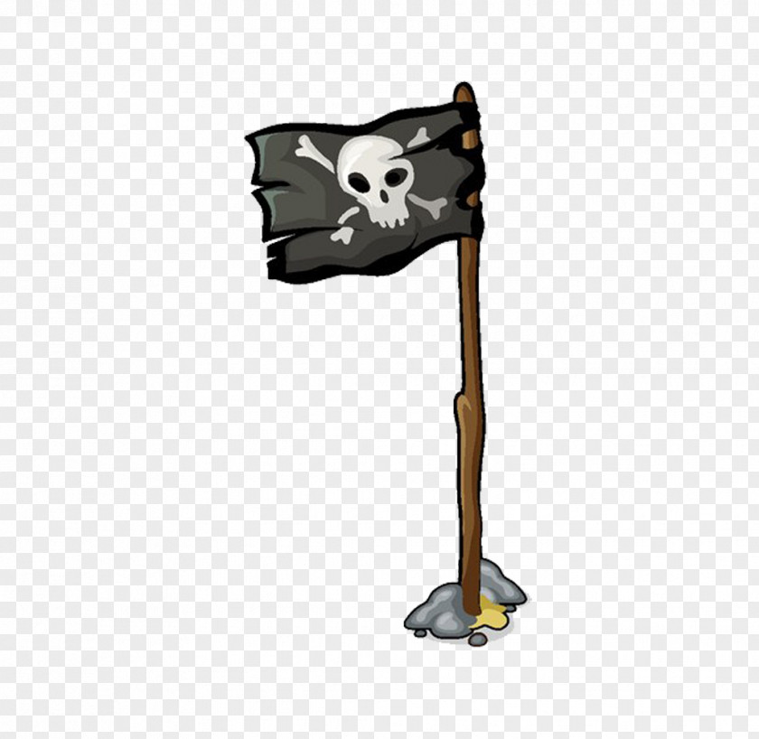 Cartoon Skull Flag Jolly Roger Stock Illustration PNG