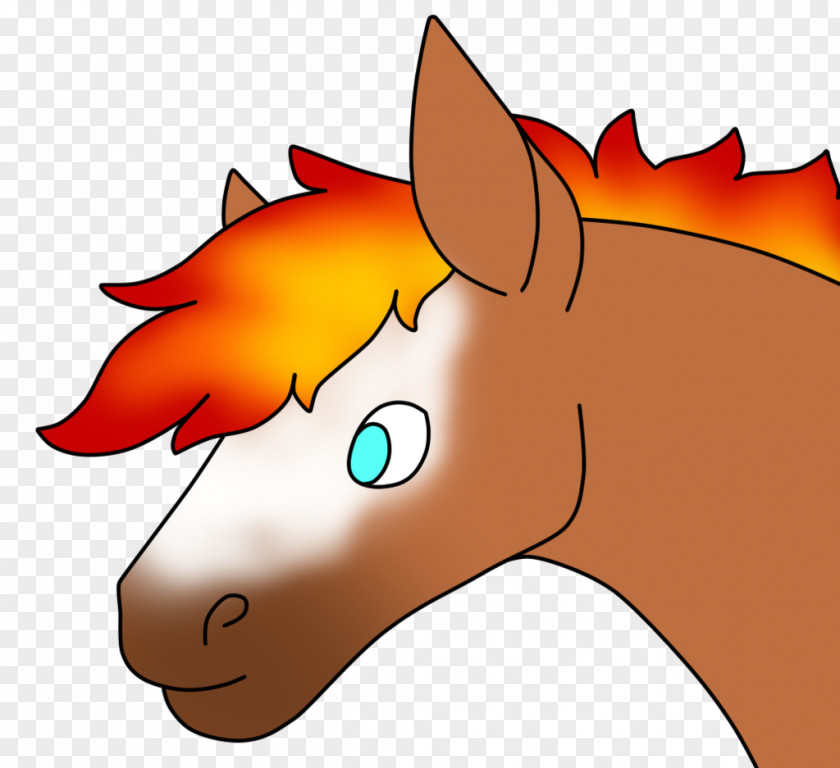 Vibrant Flame Pony Mustang Mane Snout PNG