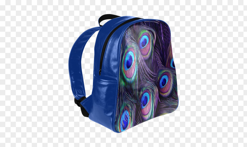 Blue Peacock Backpack Baggage Clothing Strap PNG