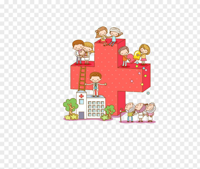 Red Cross Cartoon Hospital Illustration PNG