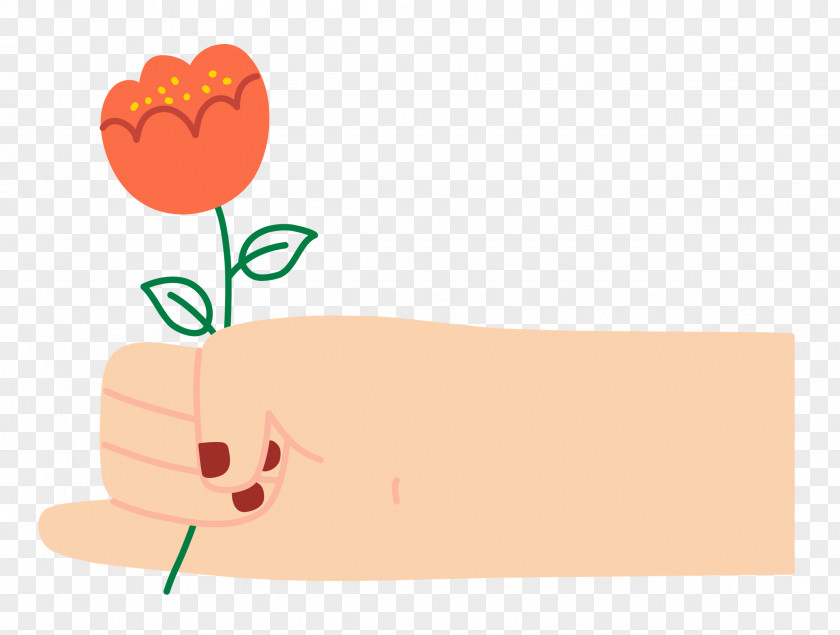 Hand Holding Flower PNG
