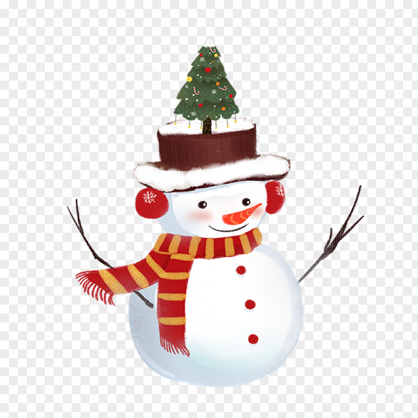 Hand Painted Snowman Christmas Download PNG