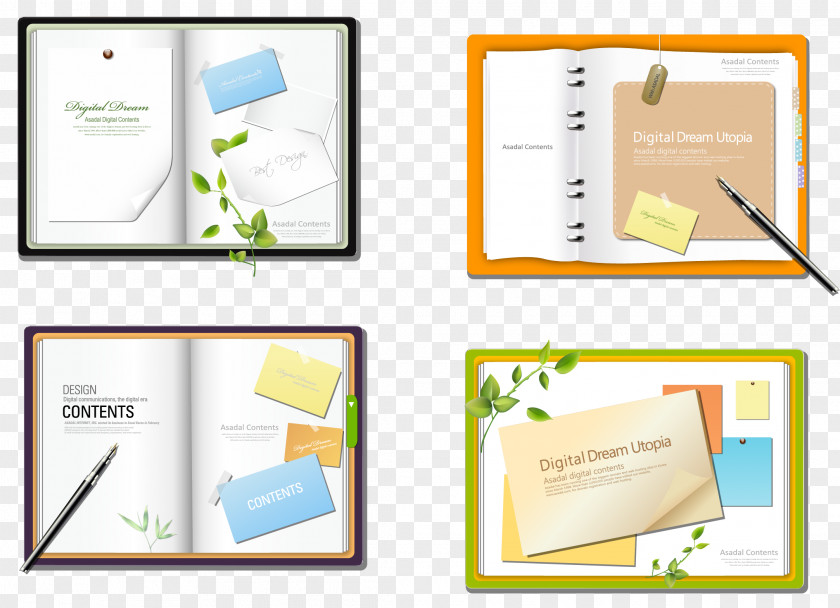 Vector Books Paper Euclidean Notebook Clip Art PNG