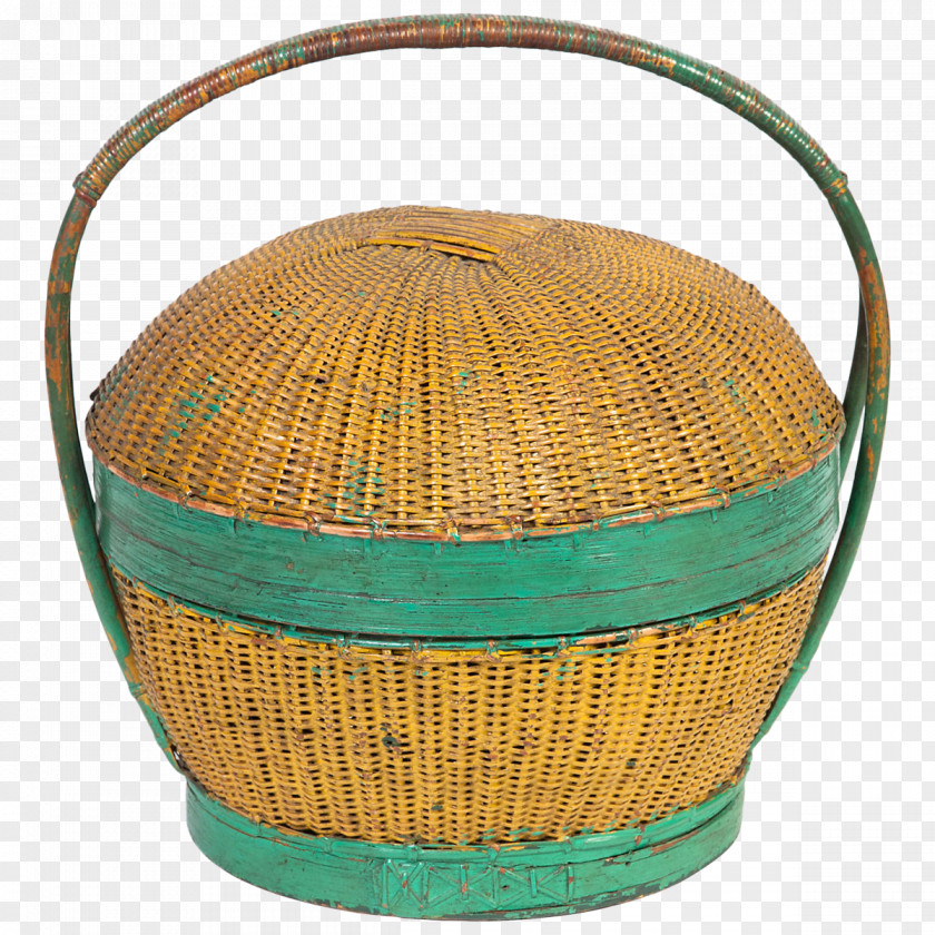 Wicker Basket Art Deco Nouveau Style PNG