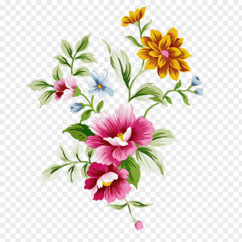 Watercolor Paint Wildflower Flower Background PNG