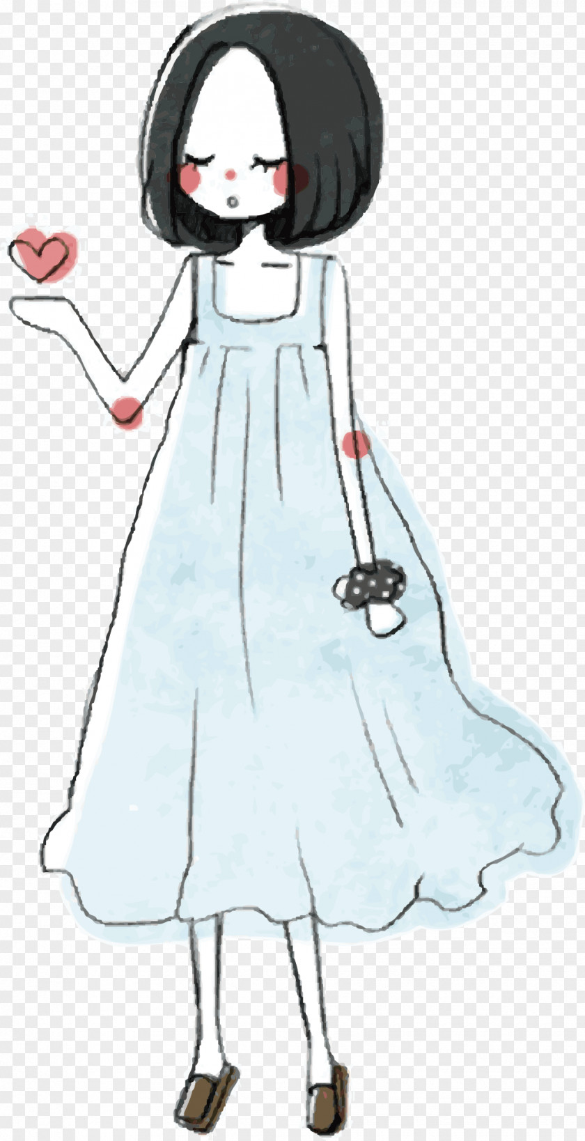 Dress Beauty Creative Work Moe Cartoon Illustration PNG