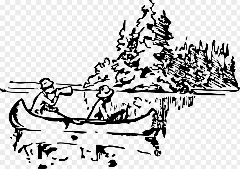 River Rafting Canoe Drawing Clip Art PNG
