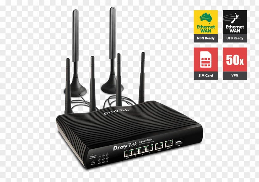 USB Wireless Access Points DrayTek Vigor 2926 Dual-WAN Security-Router Wide Area Network LTE PNG