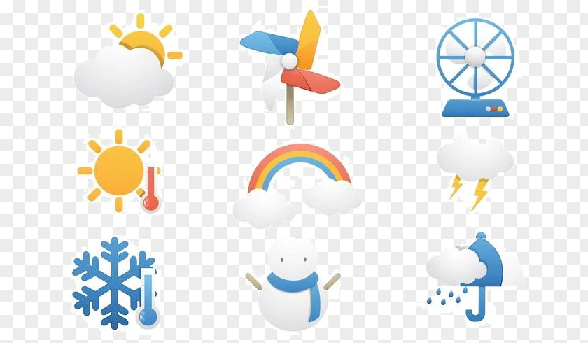 Vector New Weather Icon Sun Snowflakes Download PNG