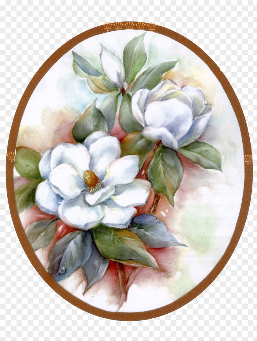 Flower Painting Southern Magnolia Floral Design PNG