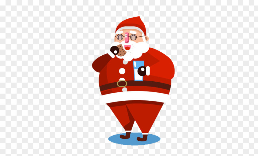 Santa Eating Claus Christmas Ornament Illustration PNG