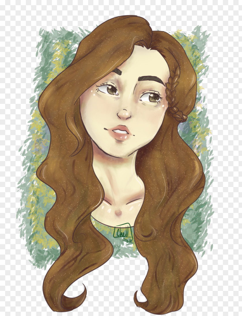 Selfportrait As The Allegory Of Painting Brown Hair Watercolor PNG