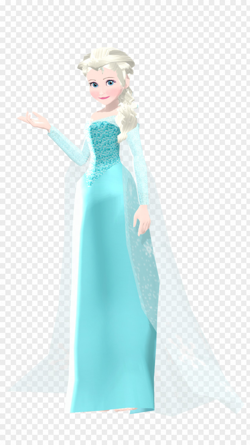 Elsa Dress Barbie Turquoise Doll Gown PNG