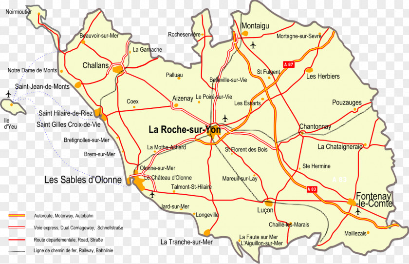 Map La Roche-sur-Yon Wikipedia Vendée PNG