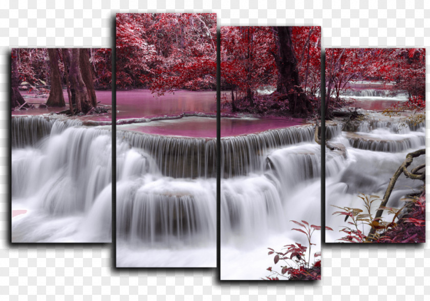 Painting Shutter Speed Waterfall Canvas Print Wallpaper PNG