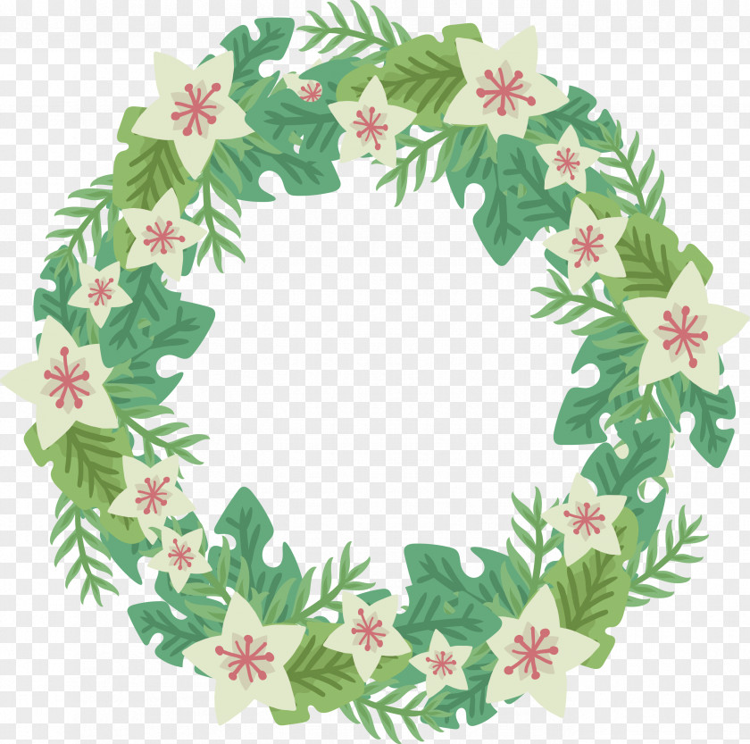 Small Fresh White Flower Wreath PNG