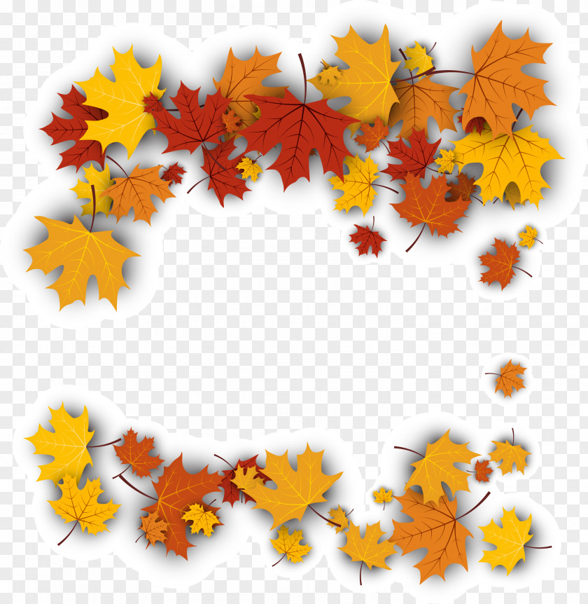 Yellow Maple Leaf Frame PNG